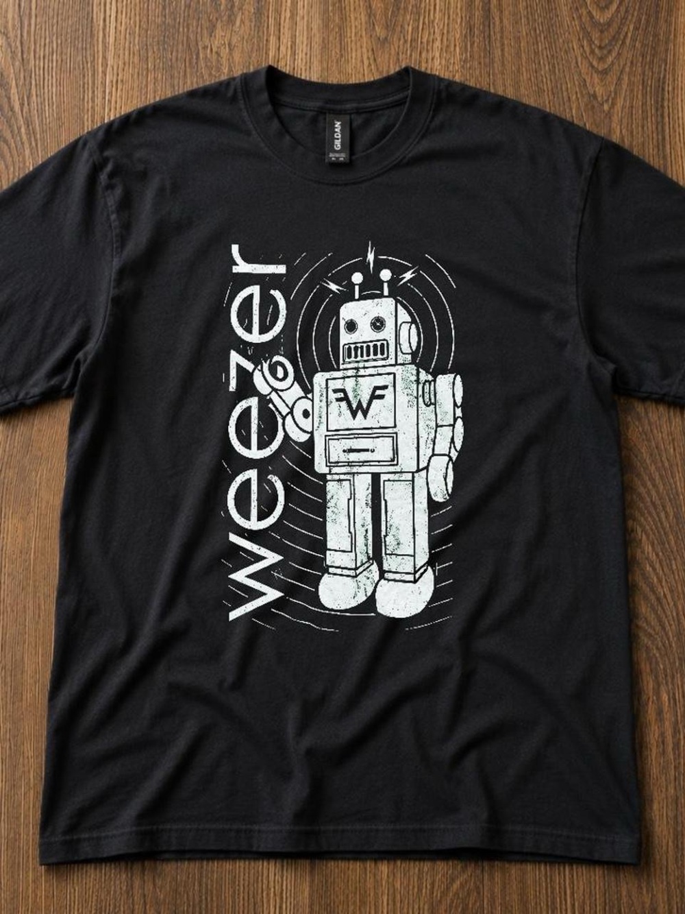 Black Weezer robot T shirt